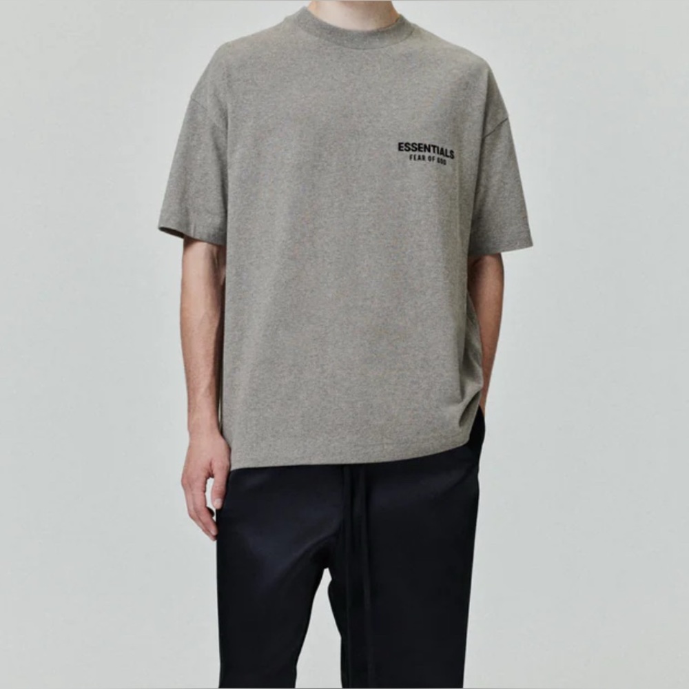Fear of God ESSENTIALS Classic Short Sleeve Tee in Light Heather